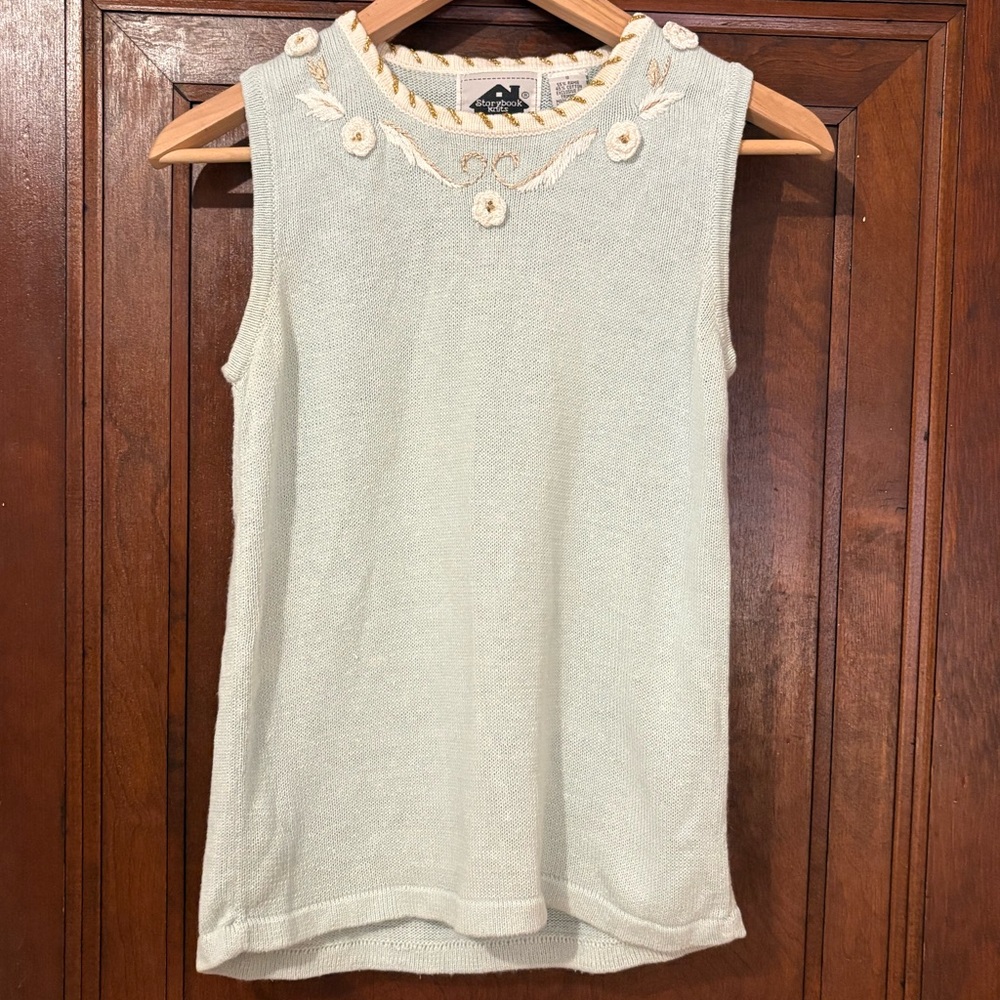 Baby Blue Sleeveless Knit Sweater Top